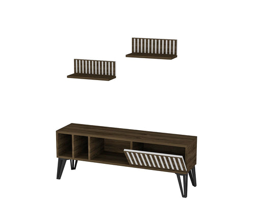 Set mobili soggiorno Malen Noce, 3 pezzi (1)
