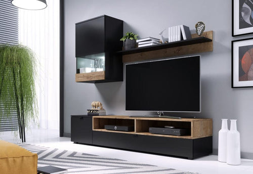 Halmar Set mobili soggiorno Pat Nero, 3 pezzi