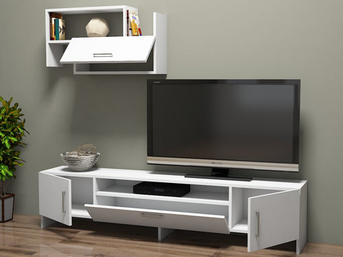 Set mobili soggiorno Seda Bianco, 2 pezzi