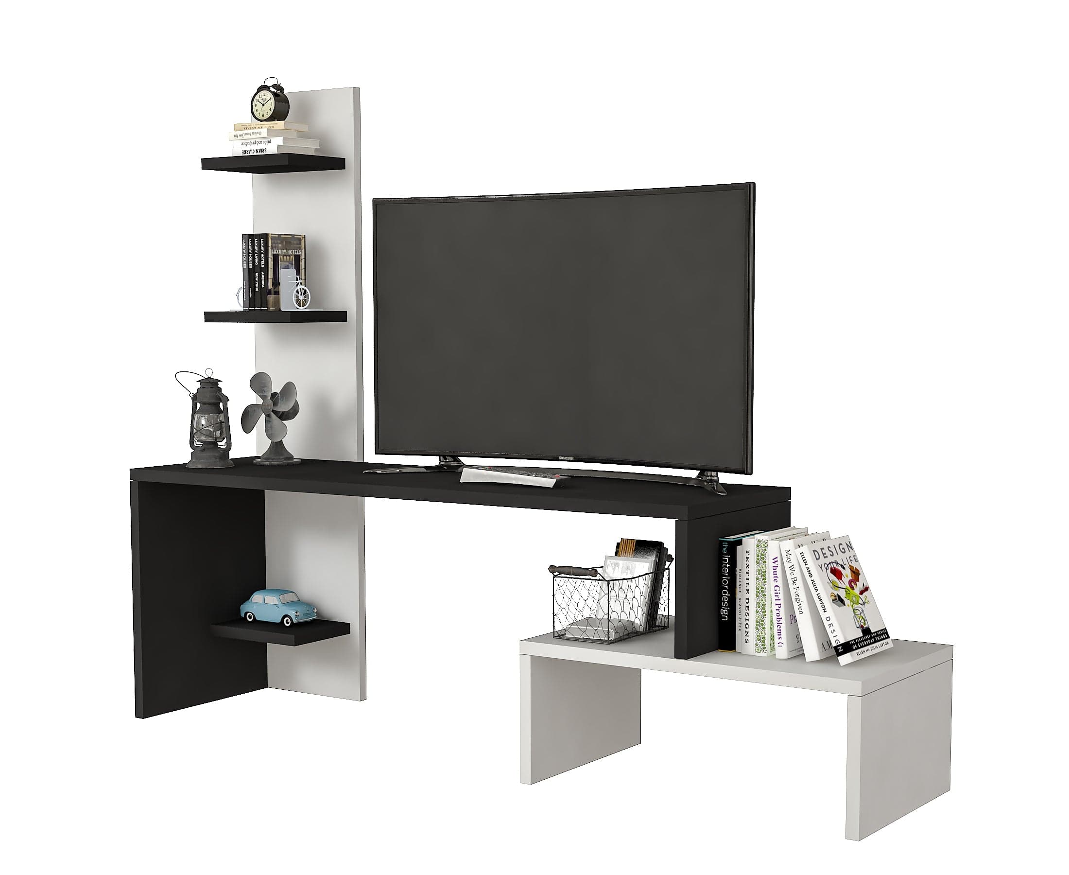 Set mobili soggiorno Serra Nero, 2 pezzi (2)