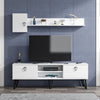 Set mobili soggiorno Tanjant Bianco e Nero, 3 pezzi