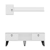 Set mobili soggiorno Tanjant Bianco e Nero, 3 pezzi (3)