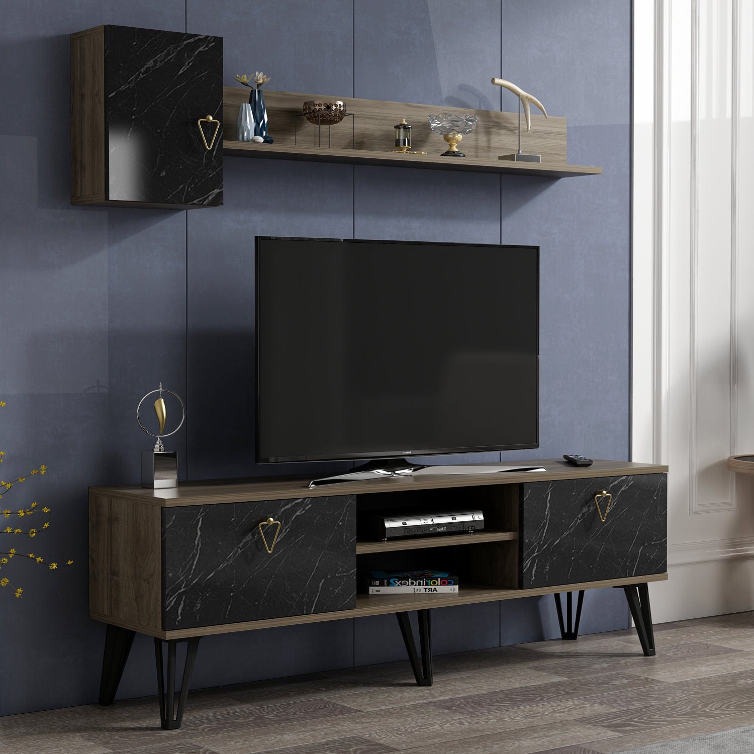 Set mobili soggiorno Tanjant Noce, 3 pezzi (1)