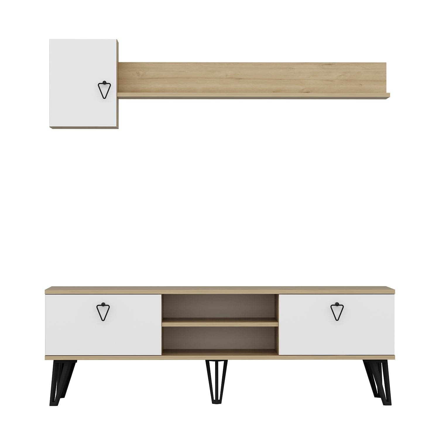 Set mobili soggiorno Tanjant Quercia, 3 pezzi (3)