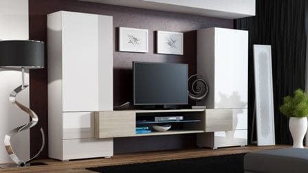 Halmar Set mobili soggiorno Tori Bianco, 3 pezzi