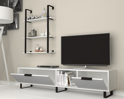 Set mobili soggiorno Zeon Grande Bianco, 2 pezzi (1)