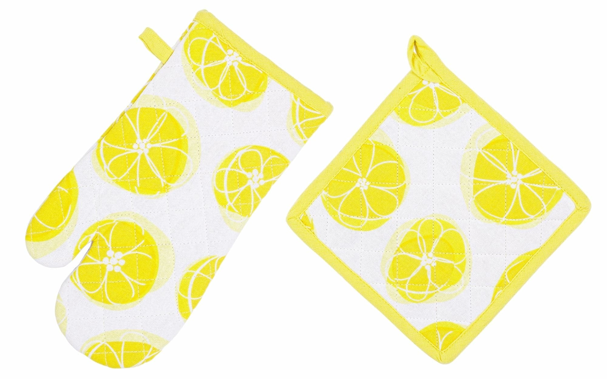 Bizzotto Set tessile da cucina, 2 pezzi Lemony Giallo