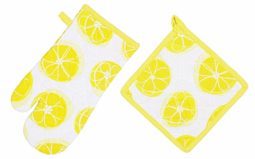 Bizzotto Set tessile da cucina, 2 pezzi Lemony Giallo