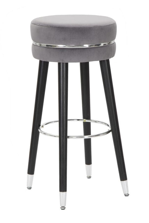 Sgabello Bar Paris Grigio/Silver cm Ø 35x74