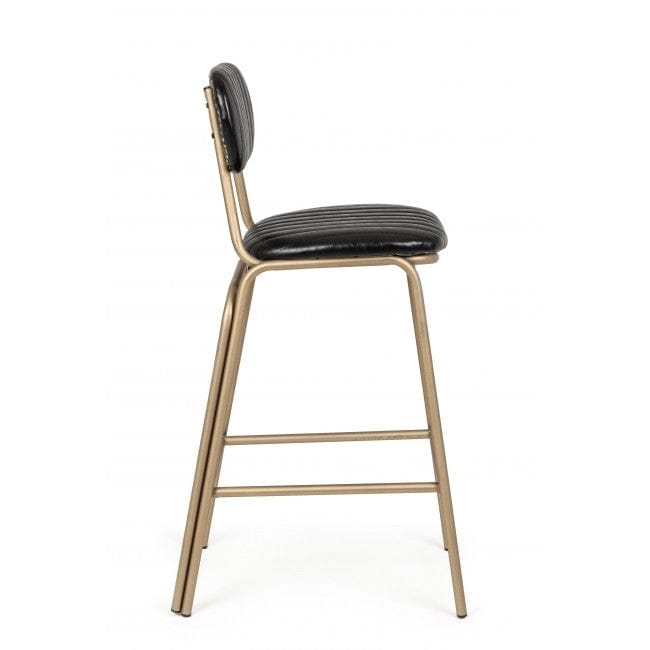 Bizzotto Sgabello da bar in ecopelle Addy Nero