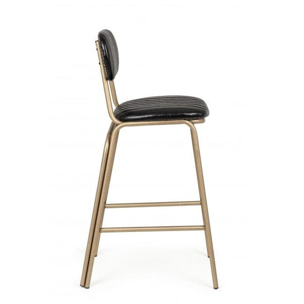 Bizzotto Sgabello da bar in ecopelle Addy Nero