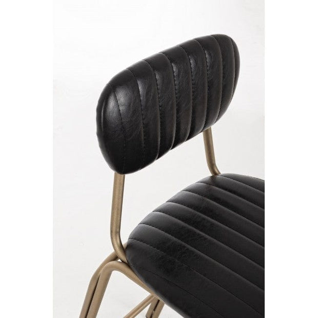 Bizzotto Sgabello da bar in ecopelle Addy Nero