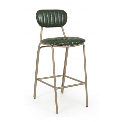 Bizzotto Sgabello da bar in ecopelle Addy Verde