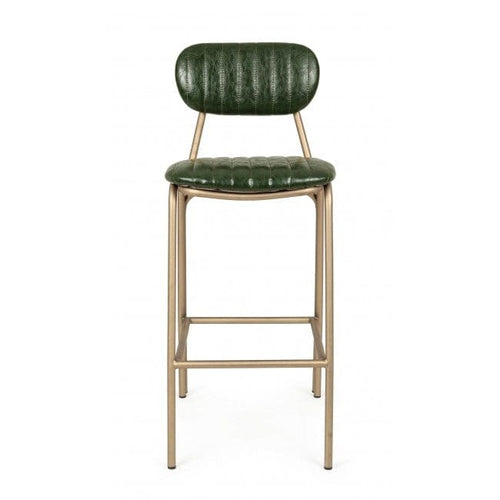 Bizzotto Sgabello da bar in ecopelle Addy Verde