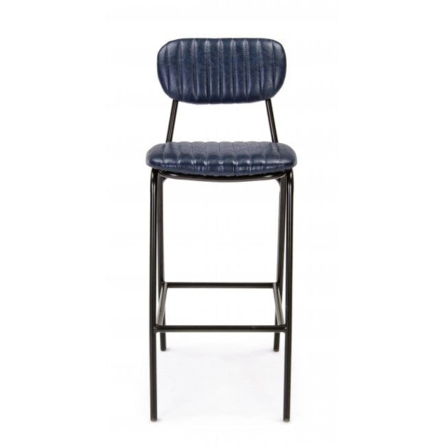 Bizzotto Sgabello da bar in ecopelle Debbie Vintage Blu