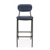 Bizzotto Sgabello da bar in ecopelle Debbie Vintage Blu