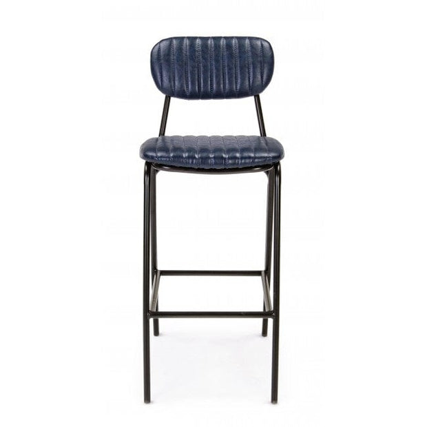 Bizzotto Sgabello da bar in ecopelle Debbie Vintage Blu