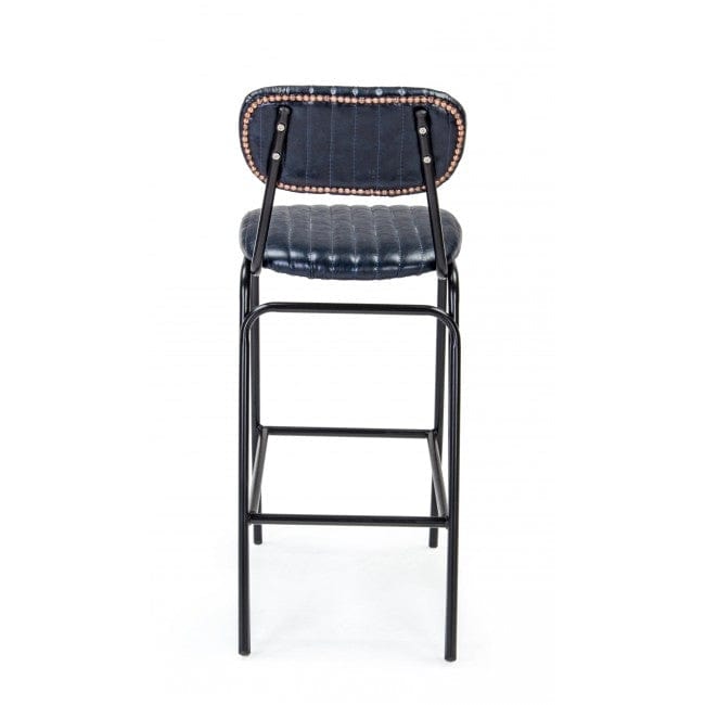 Bizzotto Sgabello da bar in ecopelle Debbie Vintage Blu