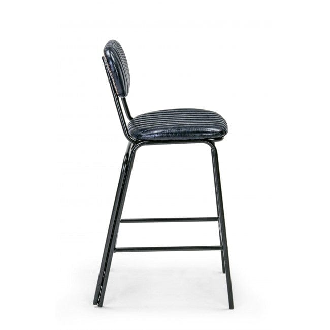 Bizzotto Sgabello da bar in ecopelle Debbie Vintage Blu