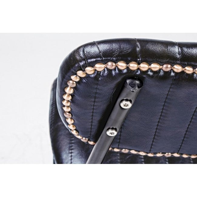 Bizzotto Sgabello da bar in ecopelle Debbie Vintage Blu