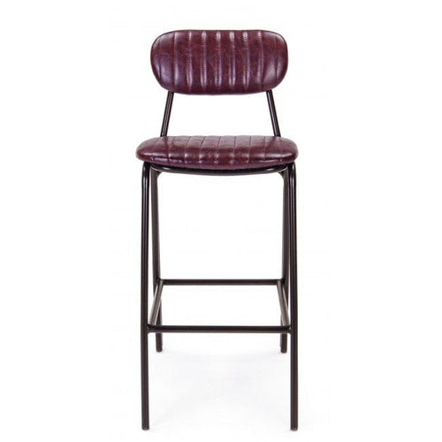Bizzotto Sgabello da bar in ecopelle Debbie Vintage Bordeaux