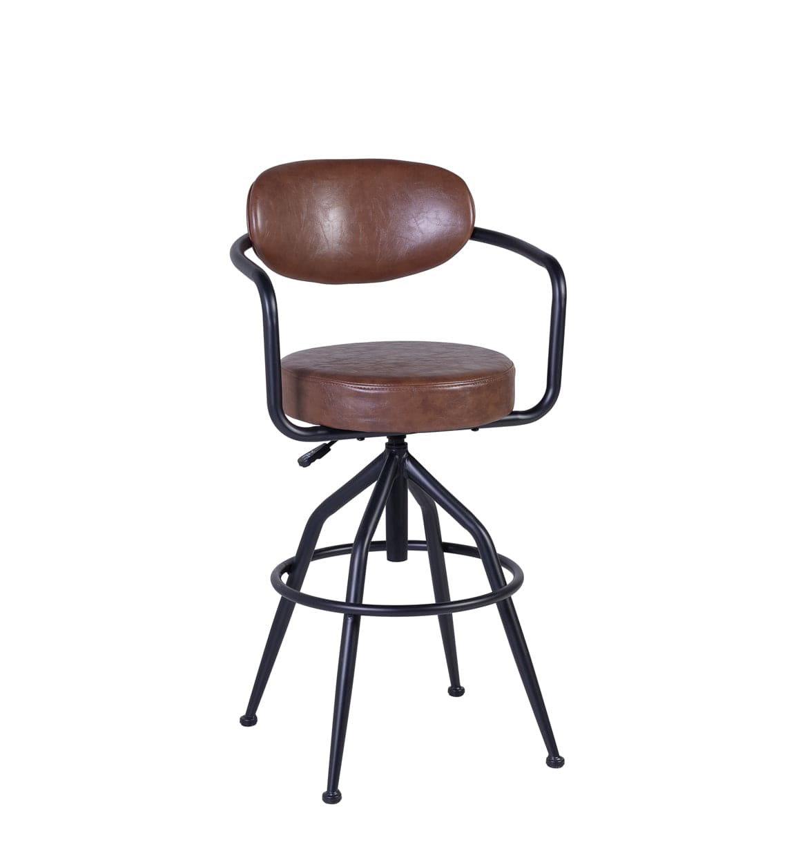Sgabello da bar in ecopelle Detroit Marrone