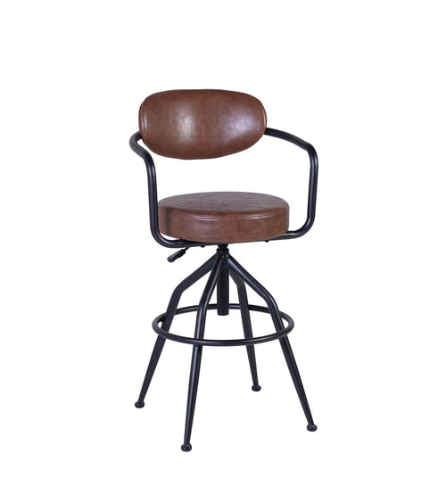 Sgabello da bar in ecopelle Detroit Marrone