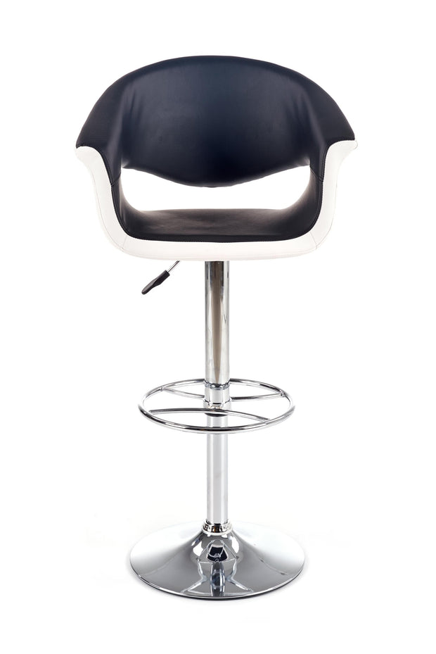 Halmar Sgabello da bar in Ecopelle Hoku-46 Bianco e Nero