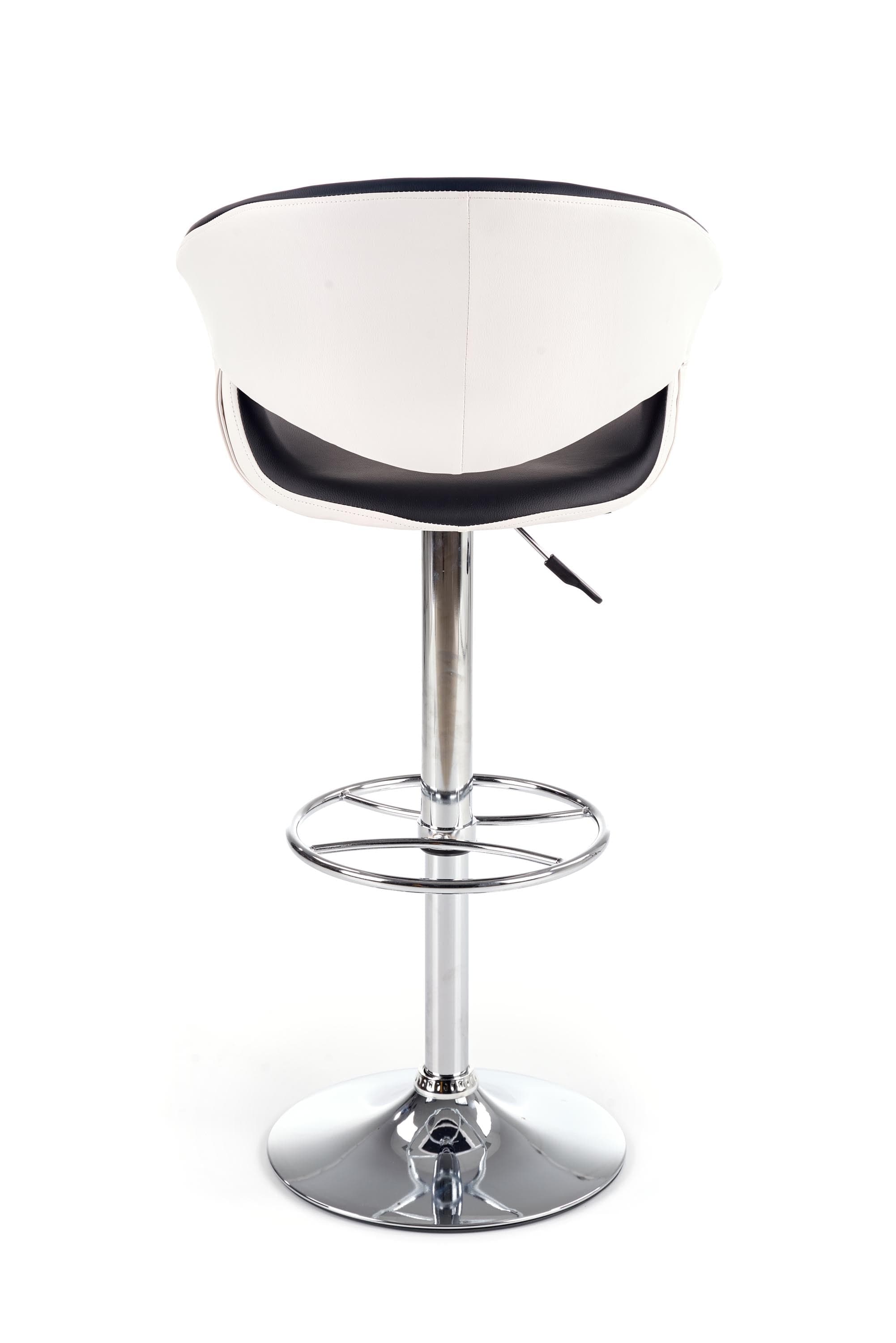 Halmar Sgabello da bar in Ecopelle Hoku-46 Bianco e Nero