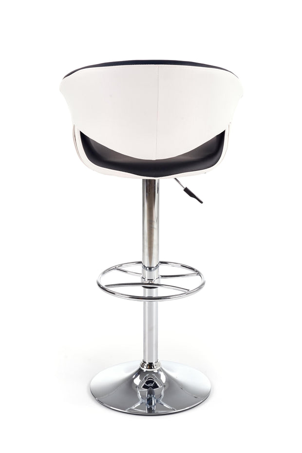 Halmar Sgabello da bar in Ecopelle Hoku-46 Bianco e Nero