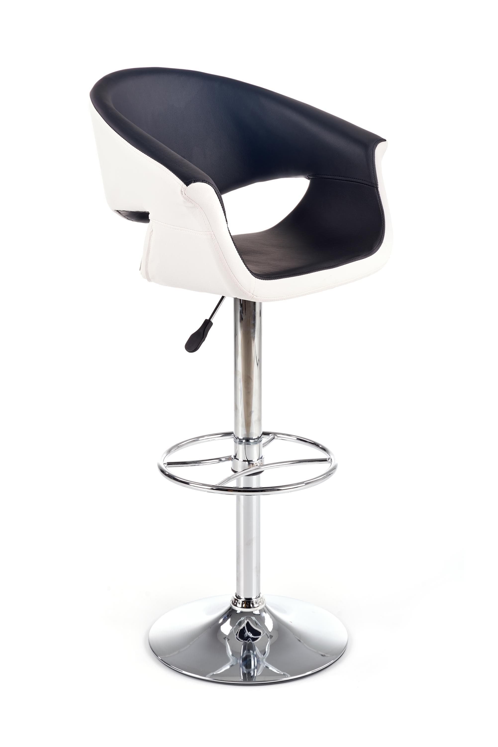 Halmar Sgabello da bar in Ecopelle Hoku-46 Bianco e Nero