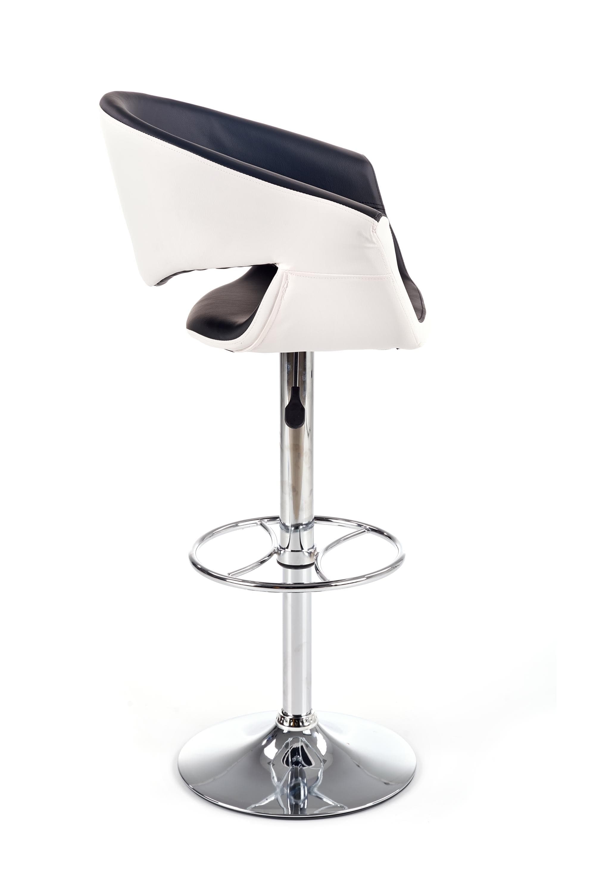 Halmar Sgabello da bar in Ecopelle Hoku-46 Bianco e Nero