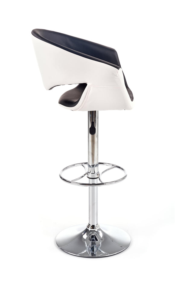 Halmar Sgabello da bar in Ecopelle Hoku-46 Bianco e Nero