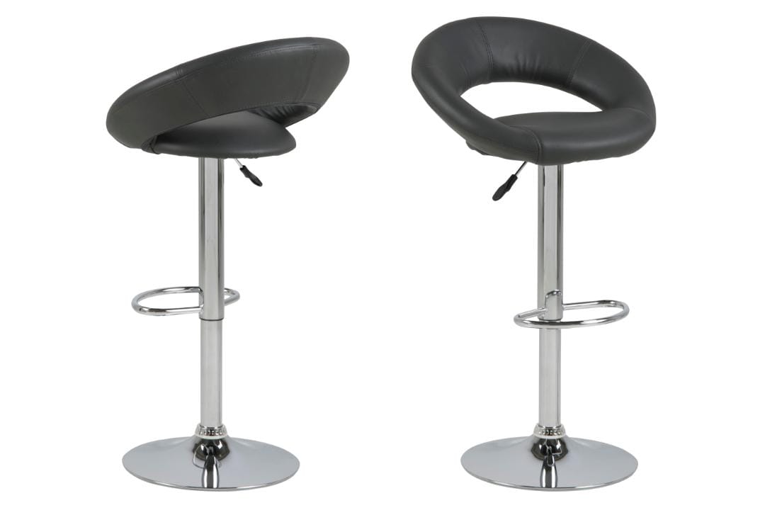 Actona Sgabello da bar in ecopelle Plump Grigio