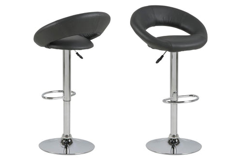 Actona Sgabello da bar in ecopelle Plump Grigio