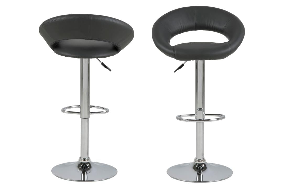 Actona Sgabello da bar in ecopelle Plump Grigio