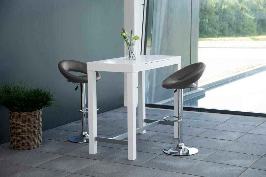 Actona Sgabello da bar in ecopelle Plump Grigio