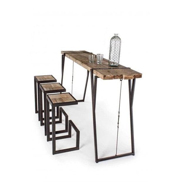Bizzotto Sgabello da bar in legno Blocks Naturale