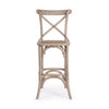 Bizzotto Sgabello da bar in legno e rattan Cross Grigio