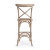 Bizzotto Sgabello da bar in legno e rattan Cross Grigio