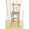 Bizzotto Sgabello da bar in legno e rattan Cross Grigio