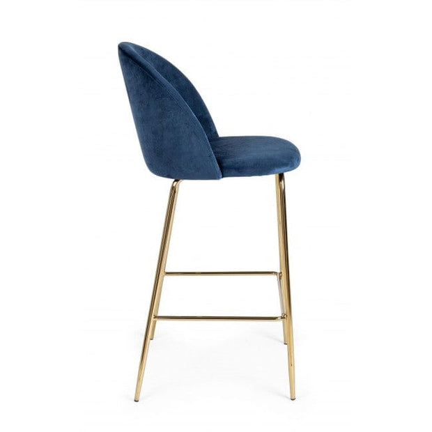 Bizzotto Sgabello da bar in tessuto Carry Blu