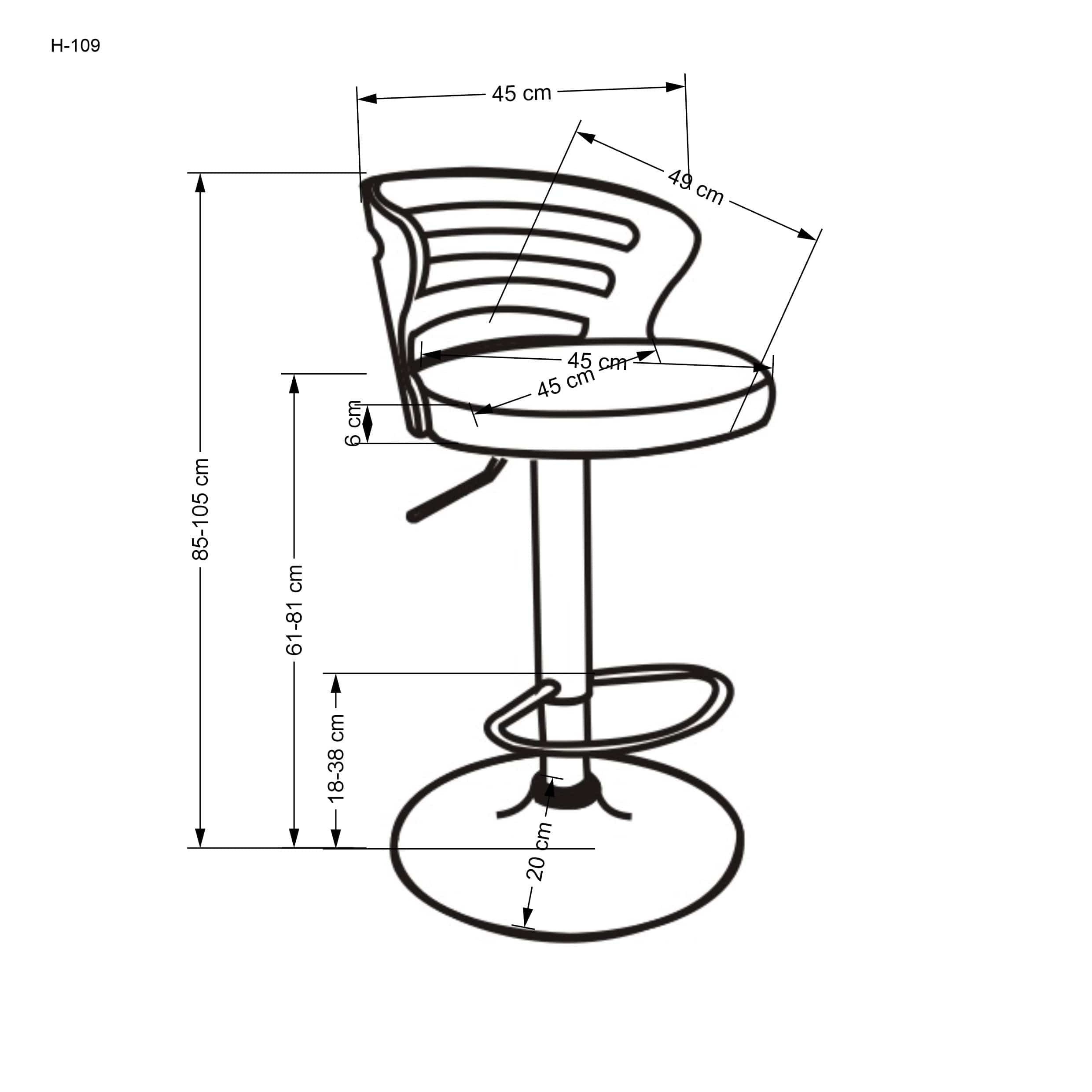 Sgabello da bar in tessuto H109 Crema (3)