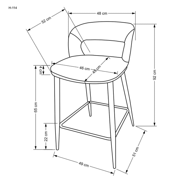 Halmar Sgabello da bar in tessuto H114 Beige