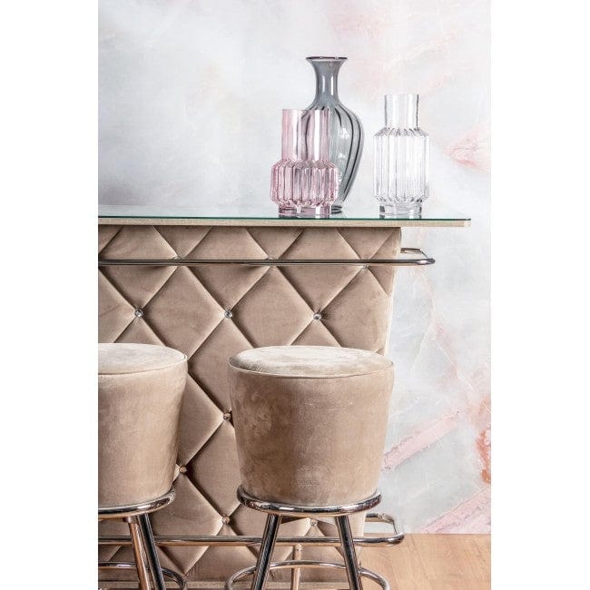 Bizzotto Sgabello da bar in tessuto Margarita Beige