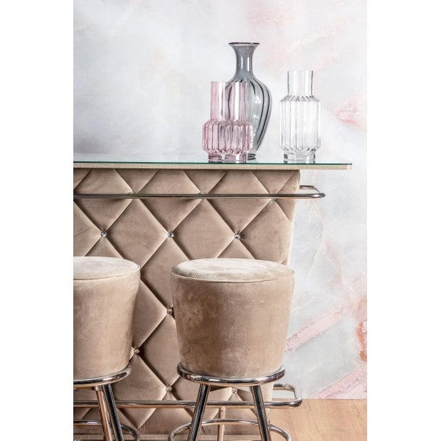 Bizzotto Sgabello da bar in tessuto Margarita Beige