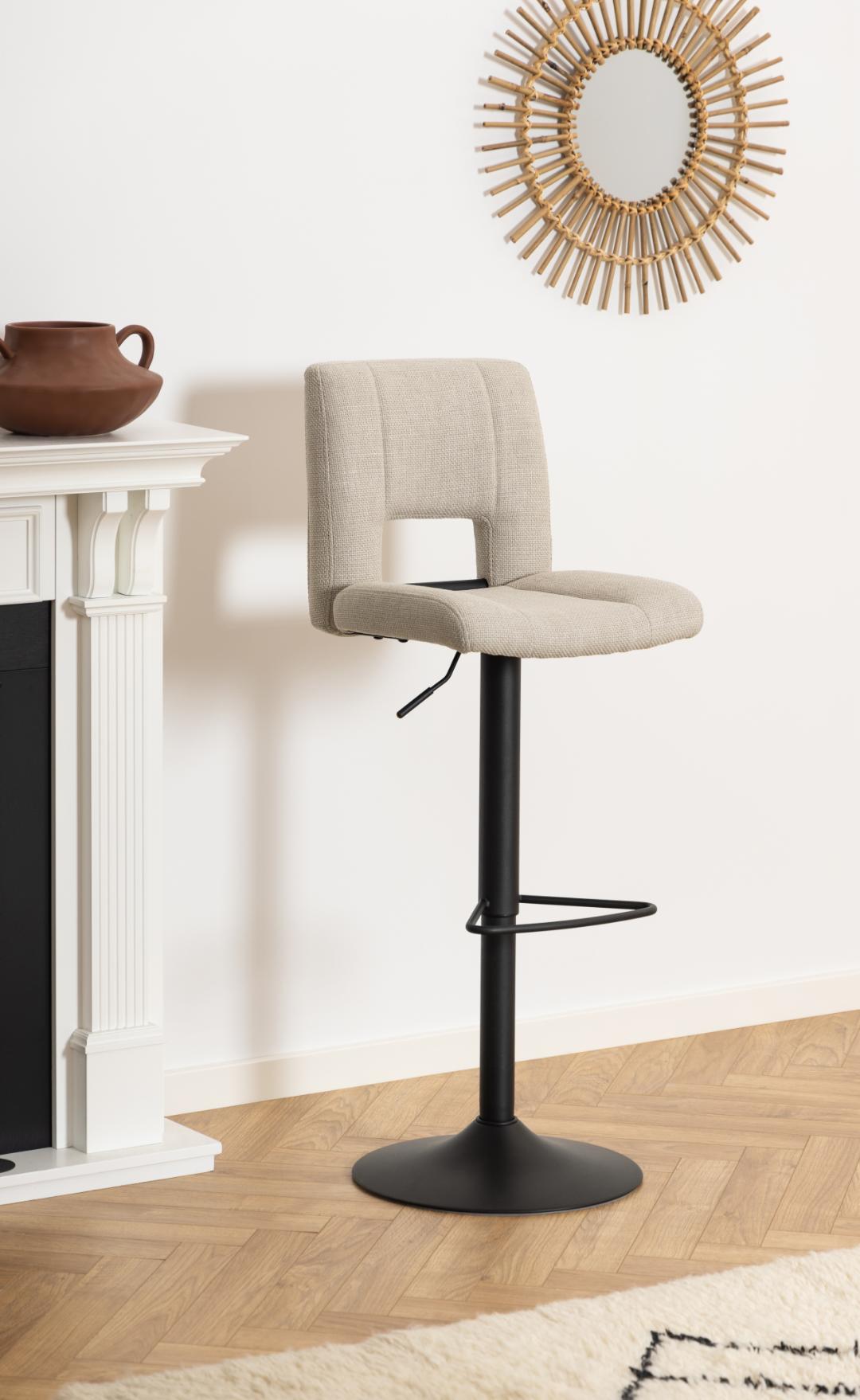 Actona Sgabello da bar in tessuto Sylvia Beige