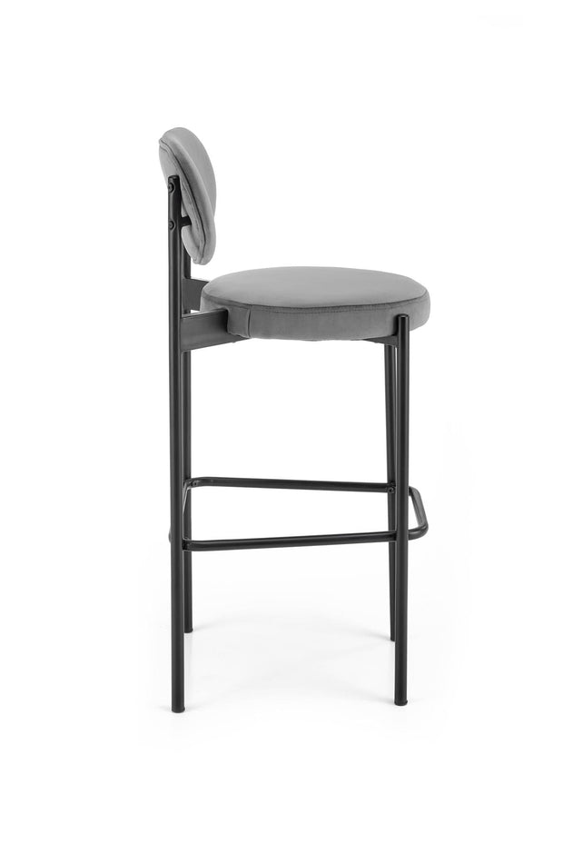 Halmar Sgabello da bar in velluto H108 Grigio