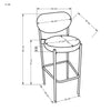 Halmar Sgabello da bar in velluto H108 Grigio
