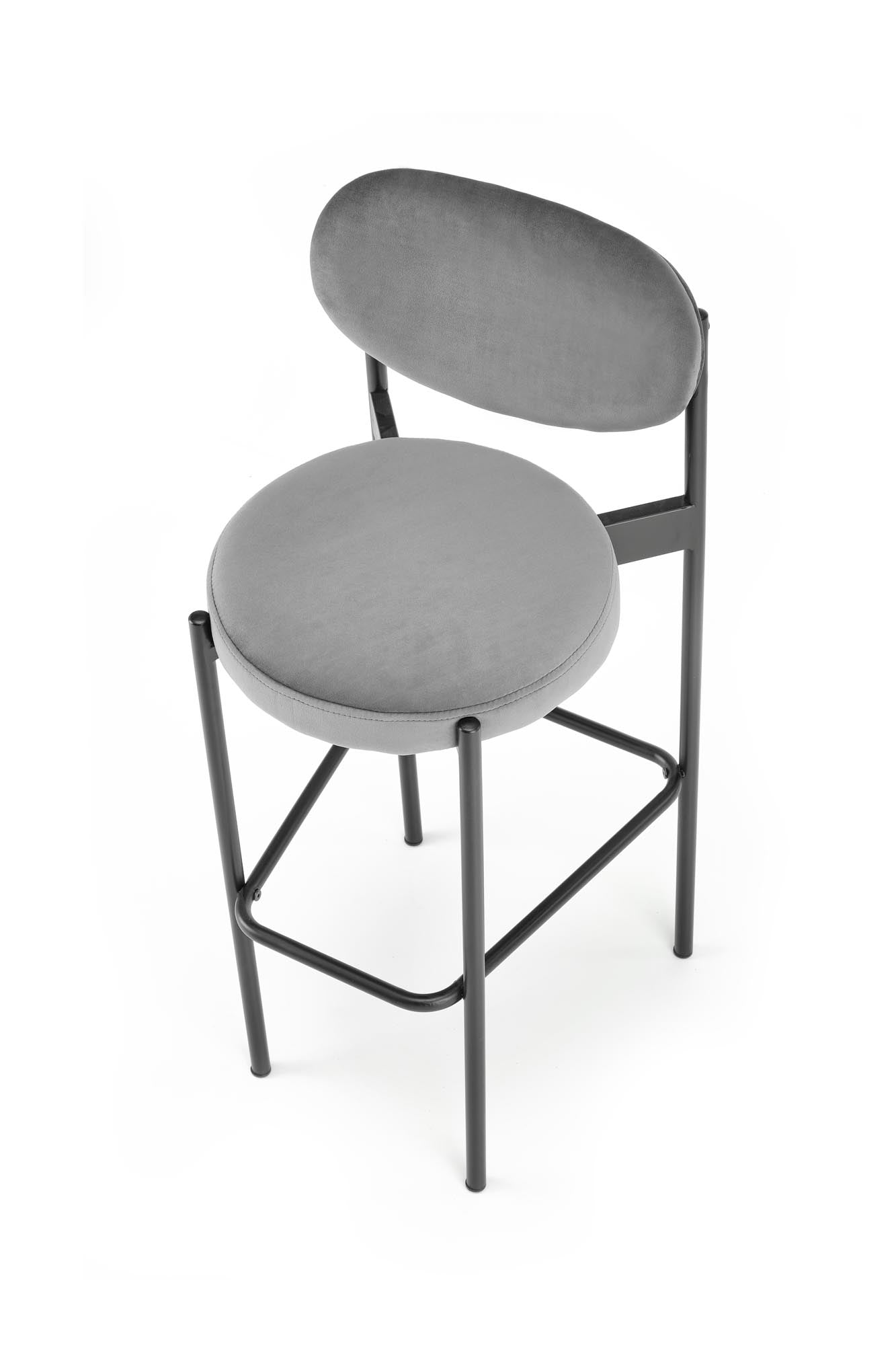 Halmar Sgabello da bar in velluto H108 Grigio